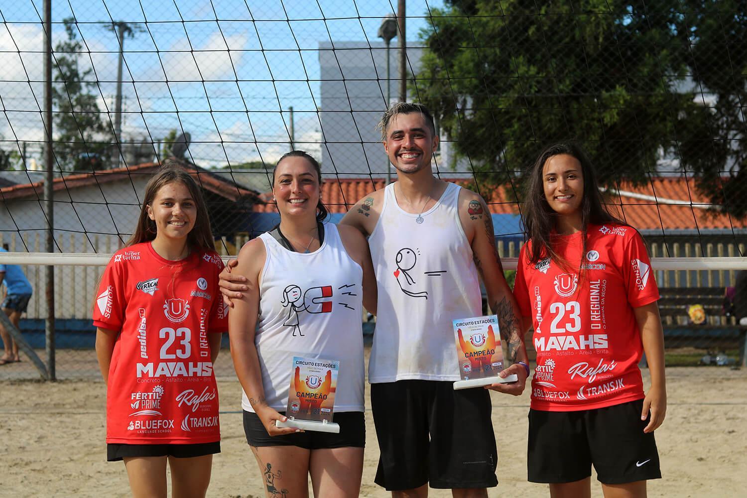 Etapa Verão em Piên Coroa Ale e Mih Campeões de Vôlei de Praia Misto